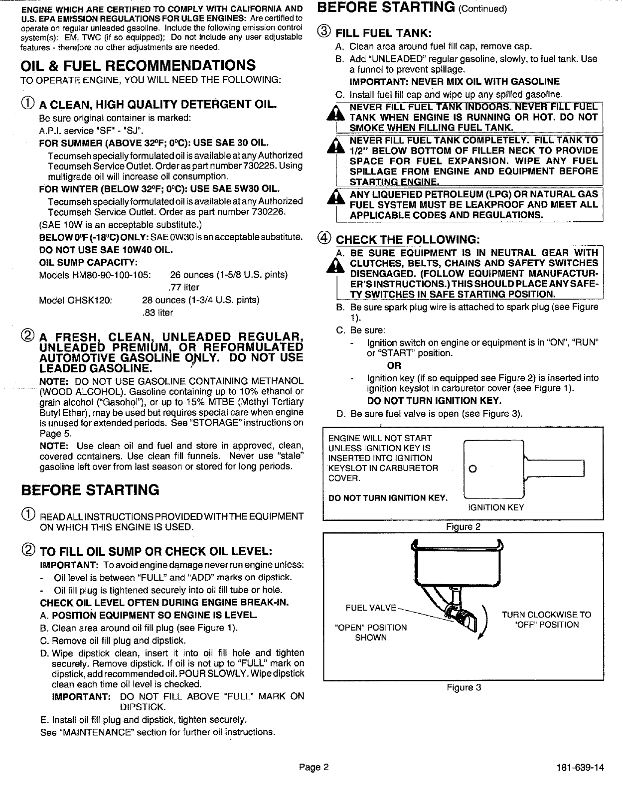 Page 2 of 8 - TECUMSEH  Engine Manual L0601265