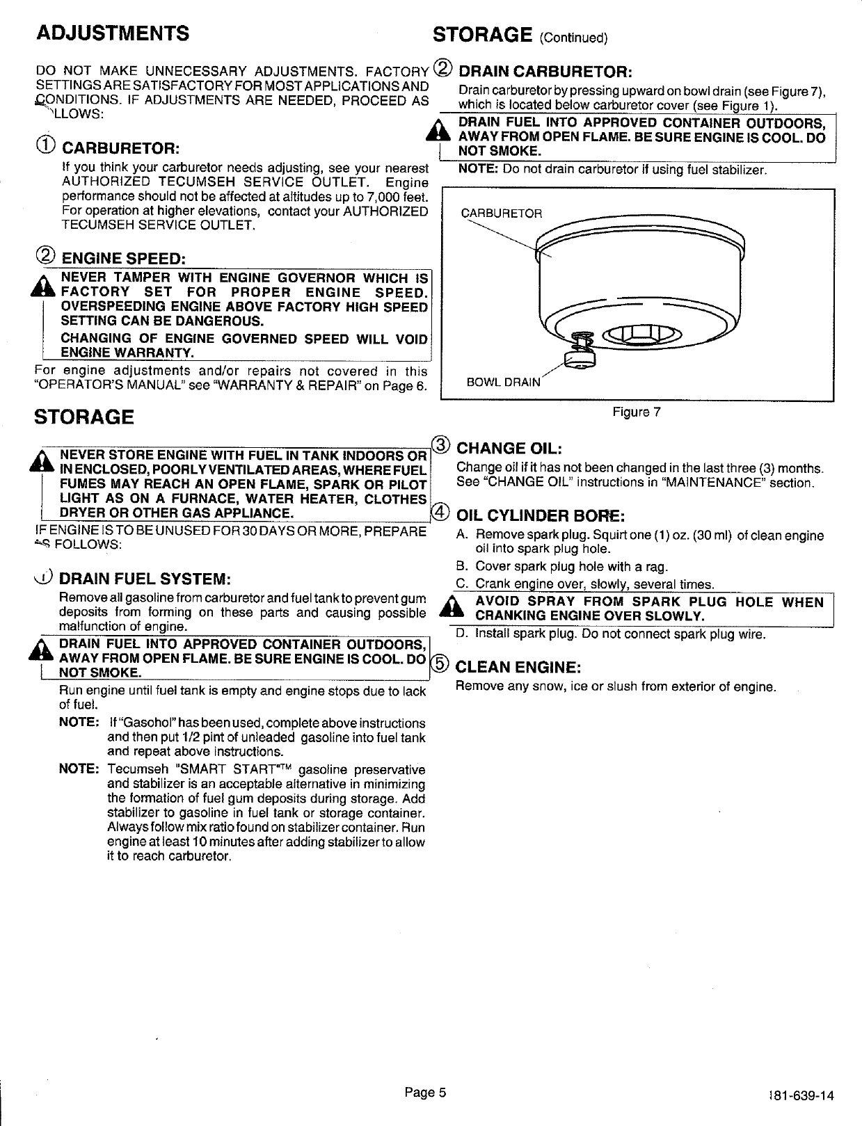 Page 5 of 8 - TECUMSEH  Engine Manual L0601265