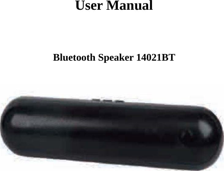 User Manual   Bluetooth Speaker 14021BT                           