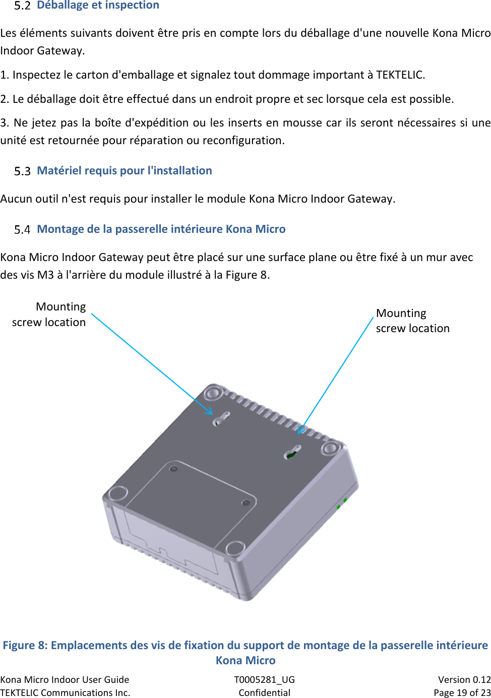 Page 19 of TEKTELIC Communications orporated T0005281 Kona micro outdoor gateway is a LoRa base station User Manual 2150 RRH SDS