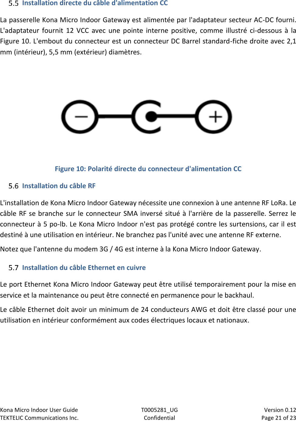 Page 21 of TEKTELIC Communications orporated T0005281 Kona micro outdoor gateway is a LoRa base station User Manual 2150 RRH SDS