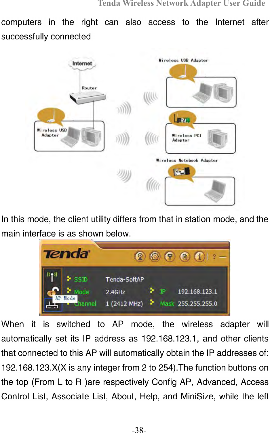 Tenda Wireless Network Adapter User Guide  -38- 