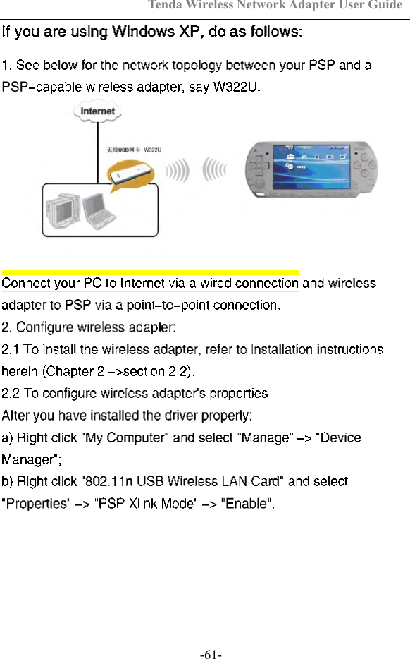 Tenda Wireless Network Adapter User Guide  -61-   