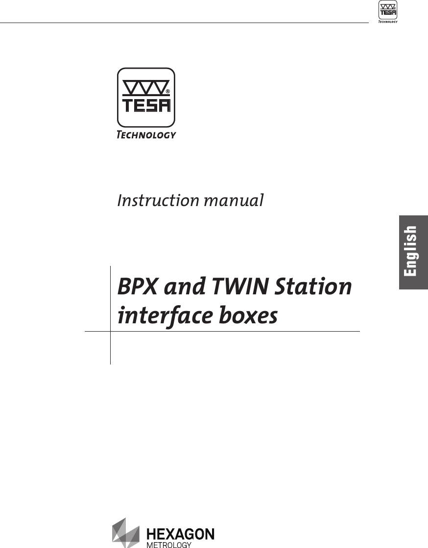 Instruction manualBPX and TWIN Station interface boxesEnglish