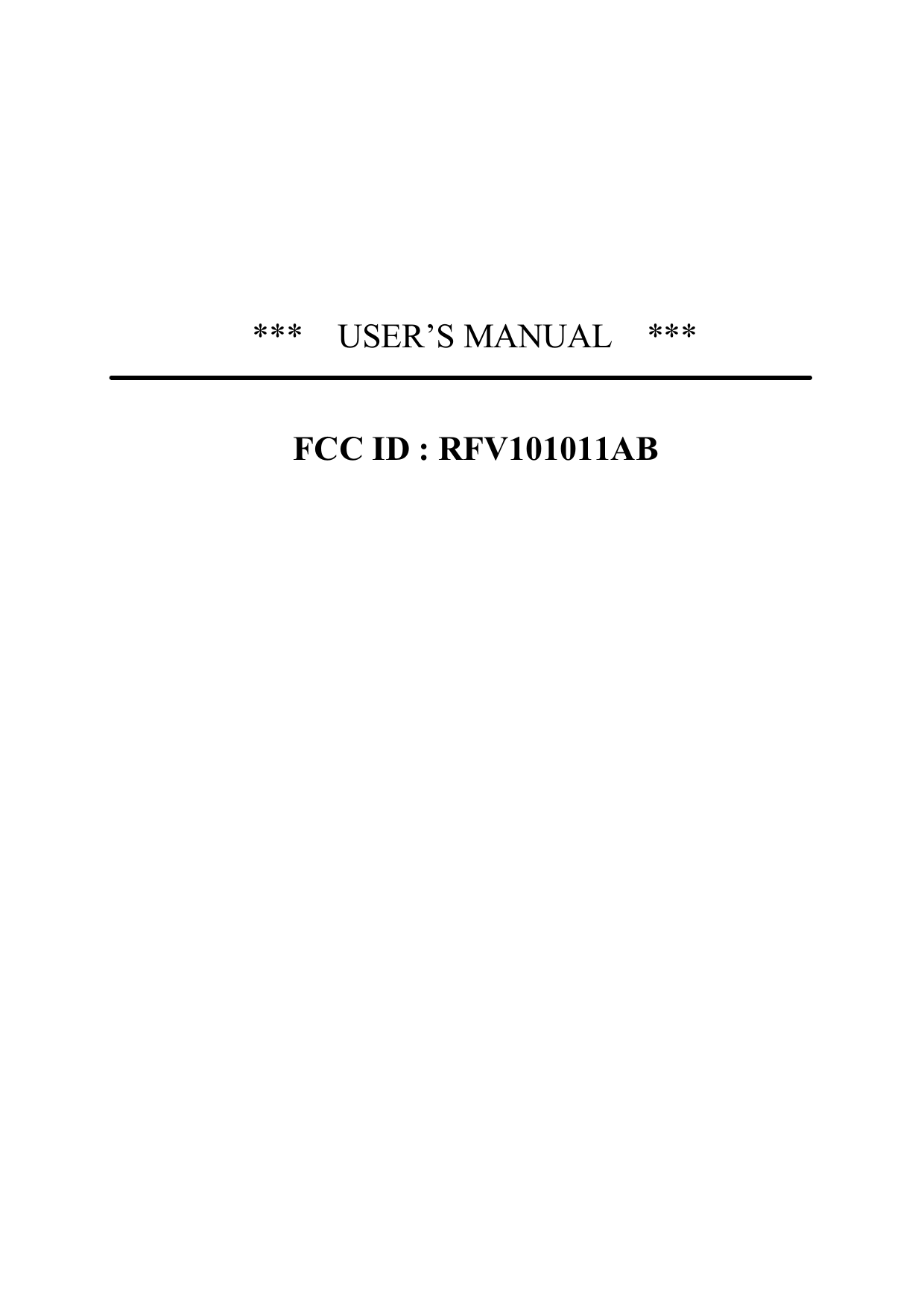 TGC 101011AB RF TRANSMITTER ANF RECEIVER User Manual USERS MANUAL
