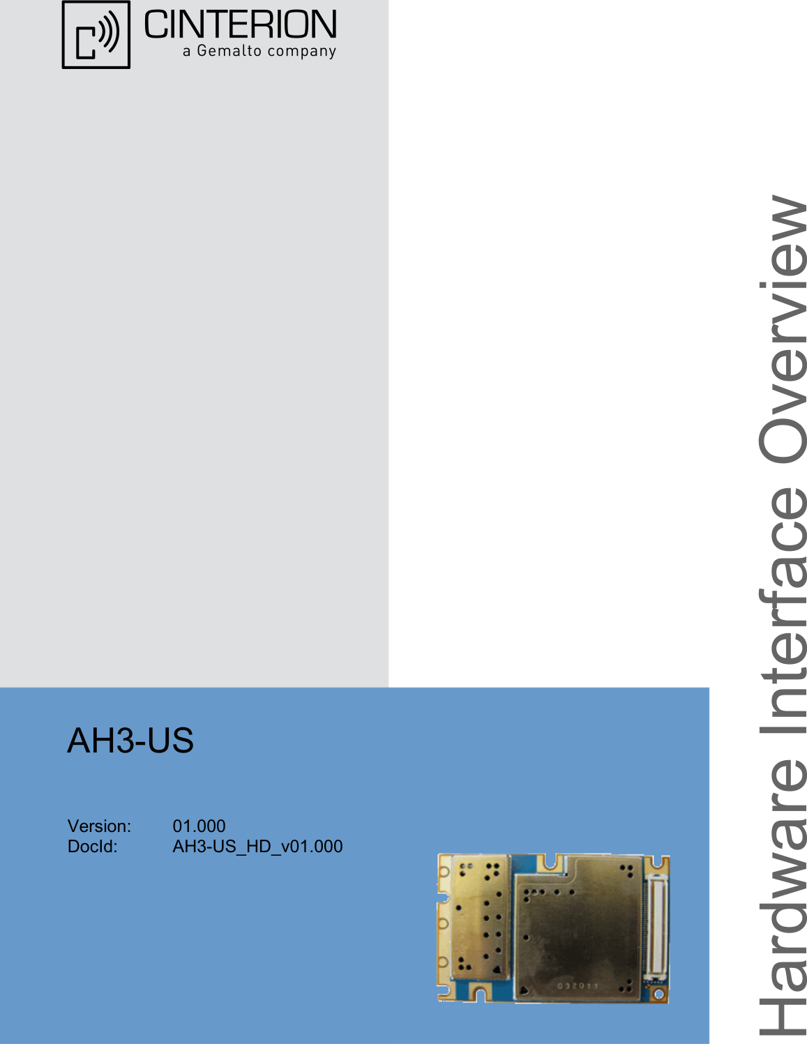 AH3-USVersion: 01.000DocId: AH3-US_HD_v01.000 Hardware Interface Overview