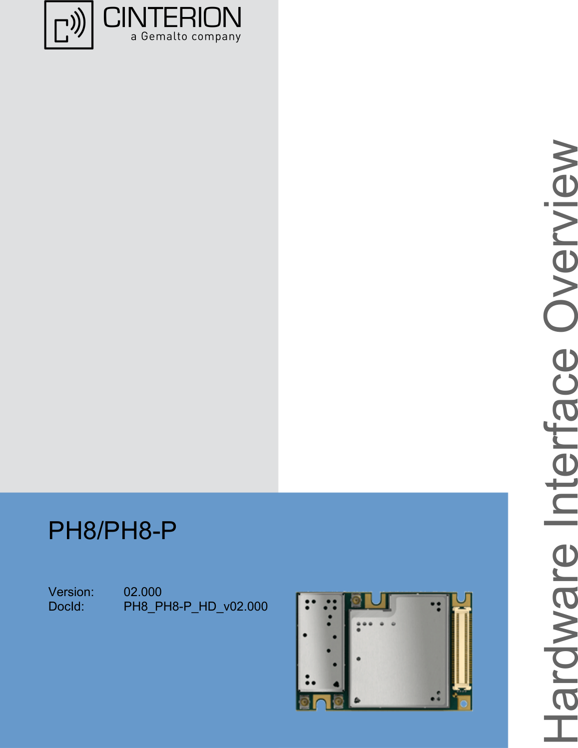 PH8/PH8-PVersion: 02.000DocId: PH8_PH8-P_HD_v02.000 Hardware Interface Overview