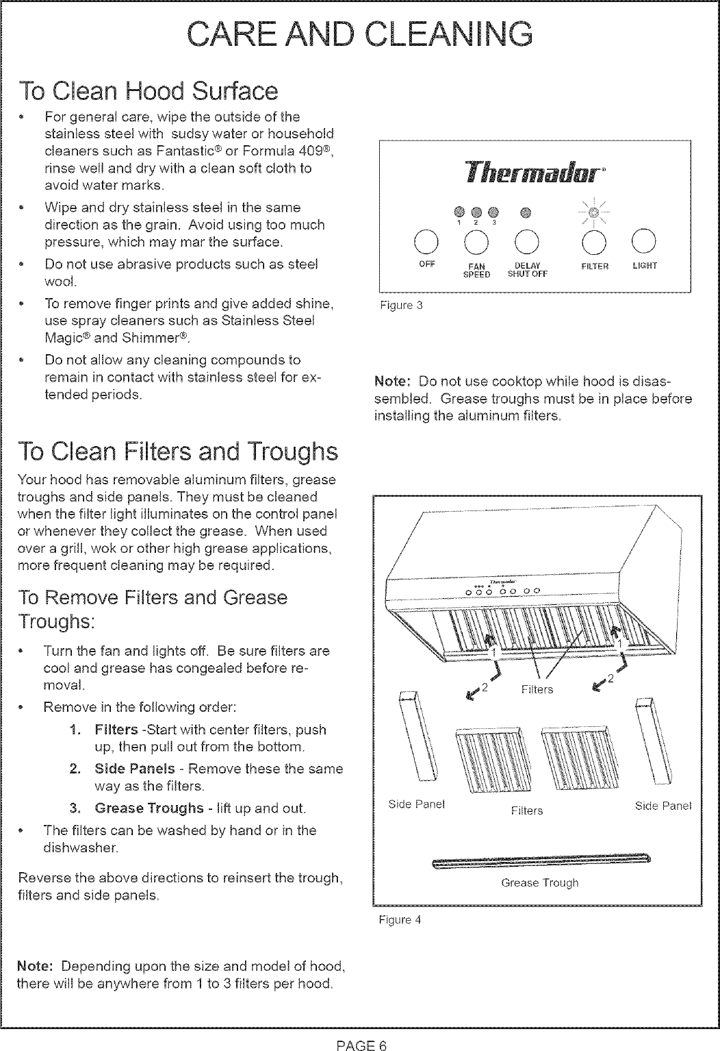 Page 6 of 9 - THERMADOR  Range Hood Manual L0512044