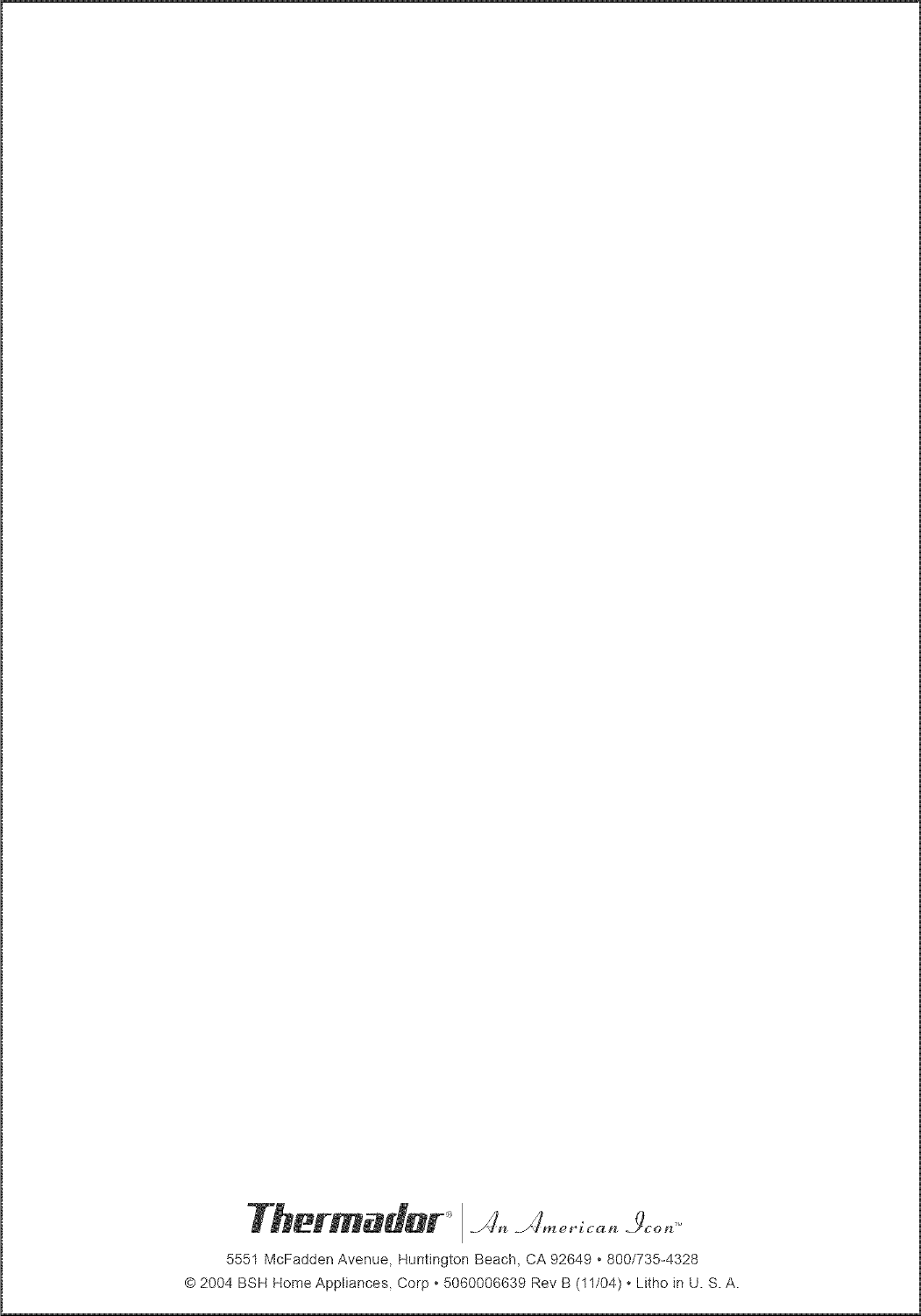 Page 9 of 9 - THERMADOR  Range Hood Manual L0512044