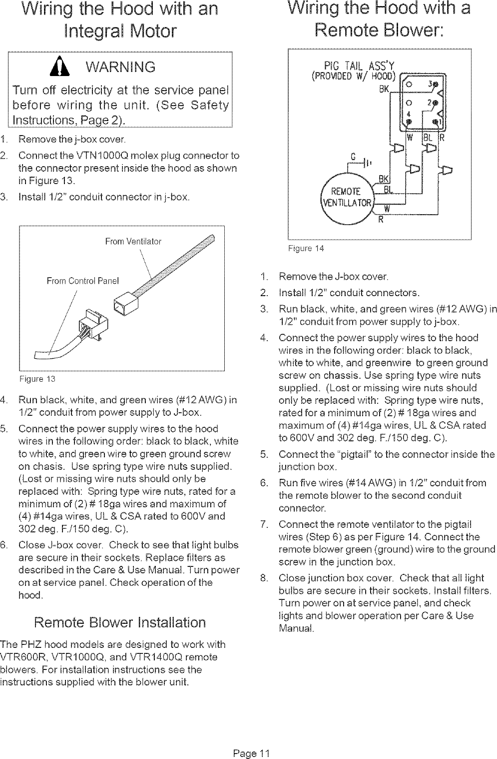 Page 11 of 12 - THERMADOR  Range Hood Manual L0512045