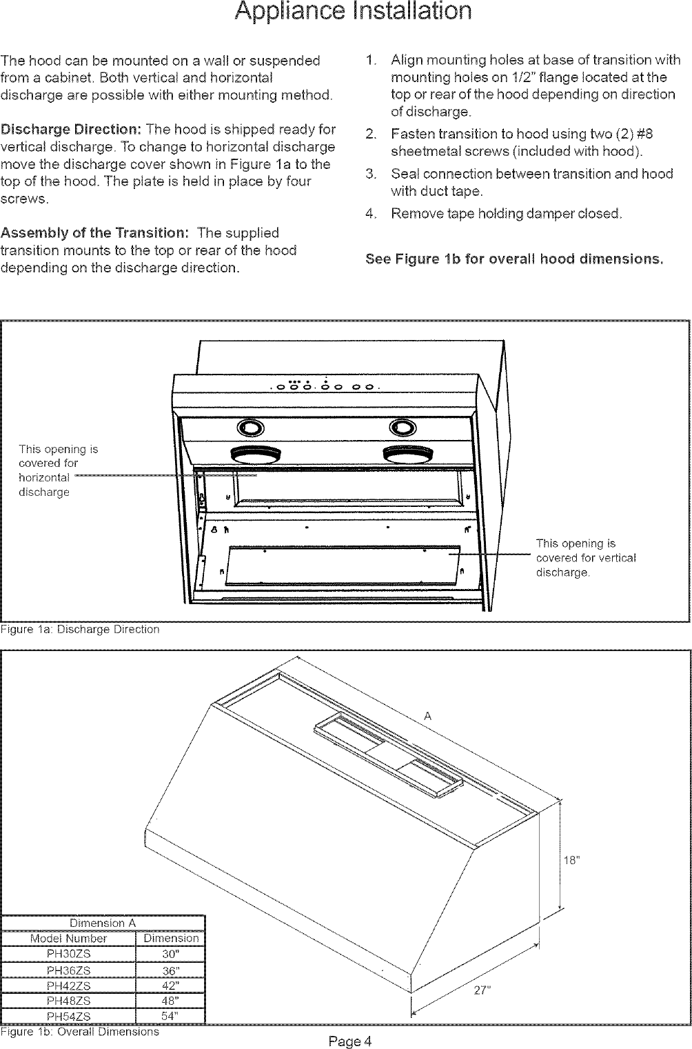 Page 4 of 12 - THERMADOR  Range Hood Manual L0512045