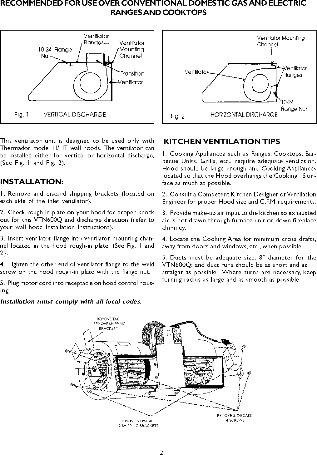Page 3 of 12 - THERMADOR  Range Hood Manual L0908366