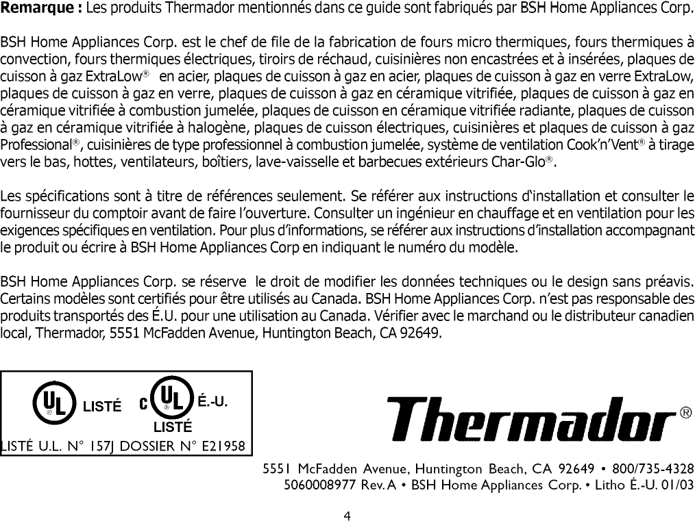 Page 8 of 12 - THERMADOR  Range Hood Manual L0908366
