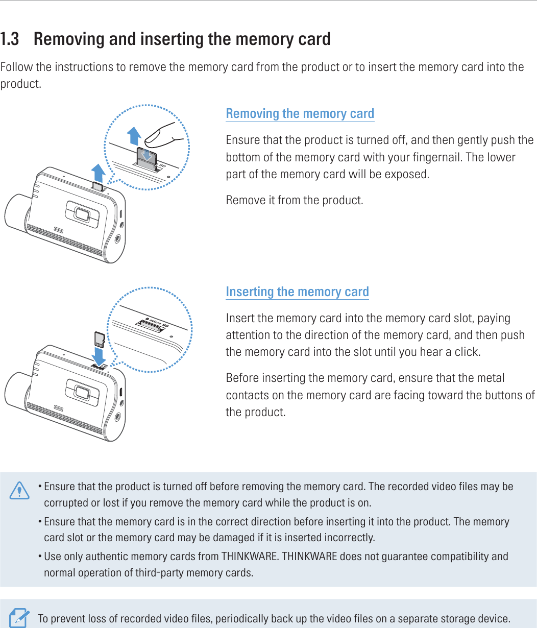 Page 13 of THINKWARE Q800PRO THINKWARE DASH CAM User Manual 