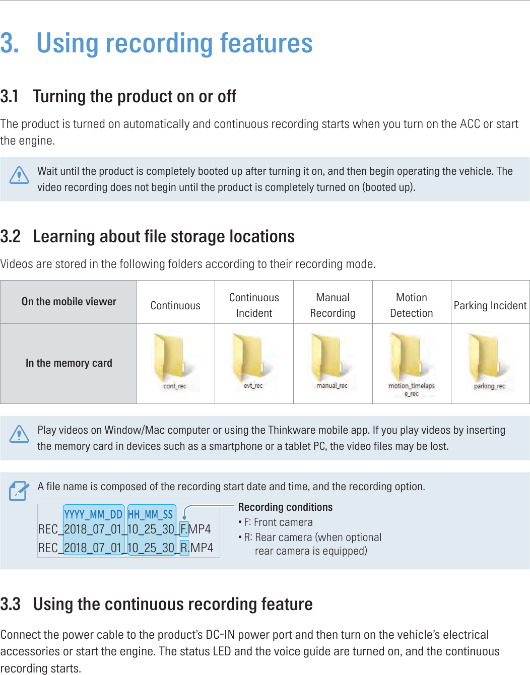 Page 20 of THINKWARE Q800PRO THINKWARE DASH CAM User Manual 