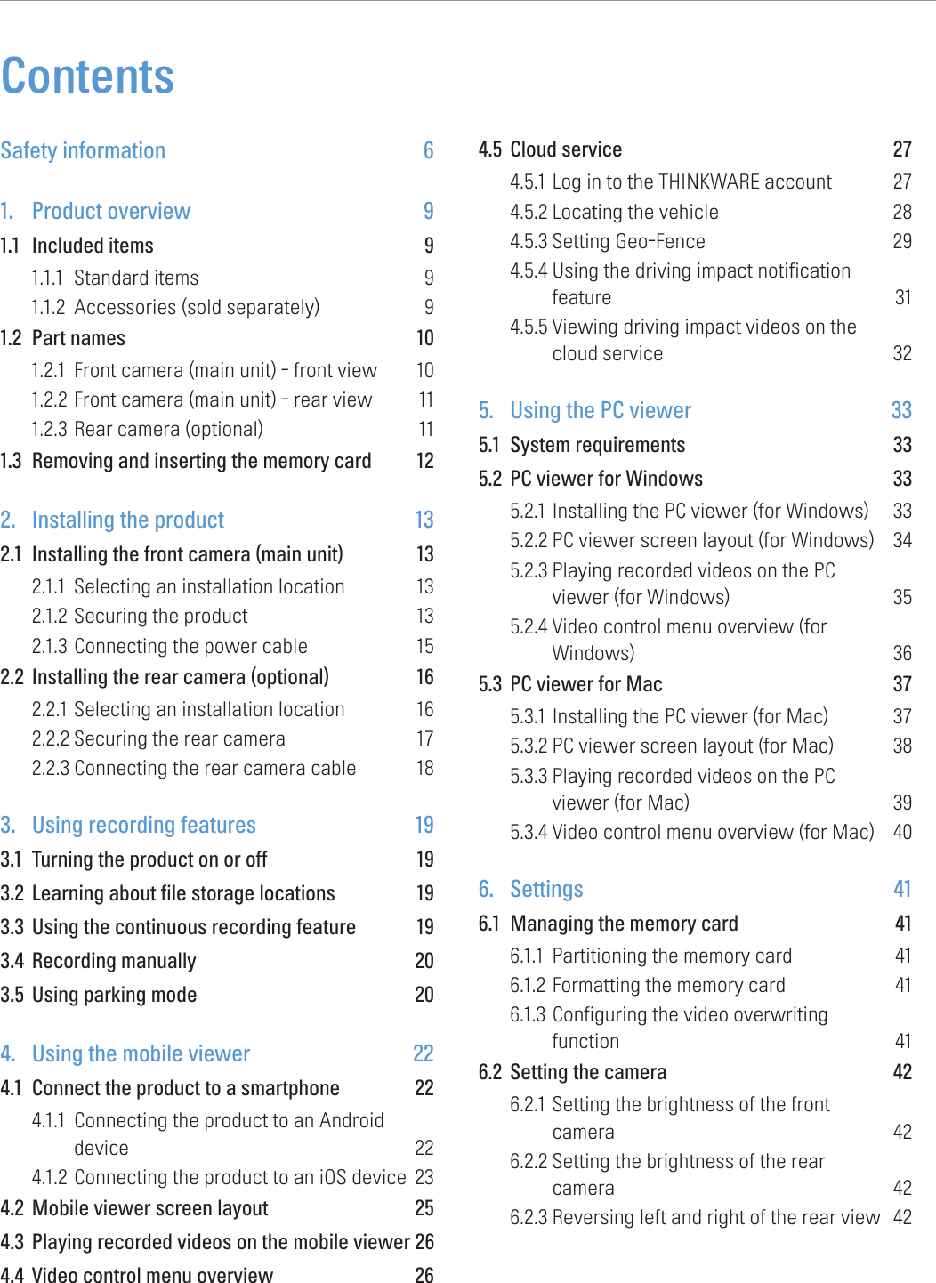 Page 5 of THINKWARE Q800PRO THINKWARE DASH CAM User Manual 