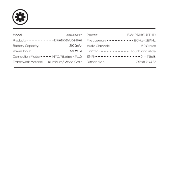 Anaklia/BB1Bluetooth Speaker2000mAh