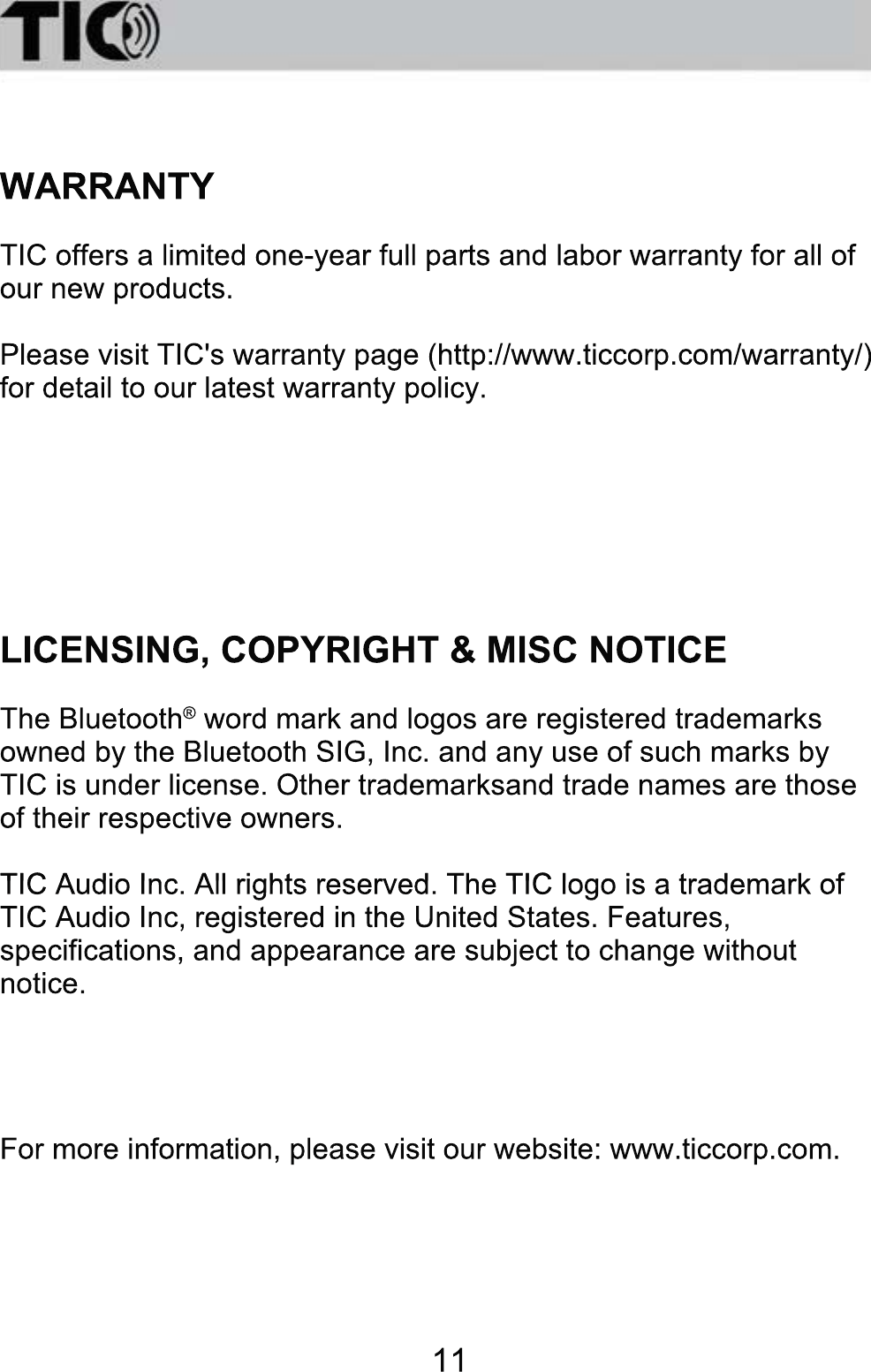 Page 12 of TIC Audio BPS5-W Outdoor Bluetooth Patio Speakers User Manual