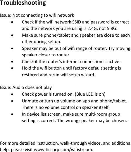 Page 13 of TIC Audio WPS5-W Outdoor Wifi Multi-Room Patio Speakers User Manual 