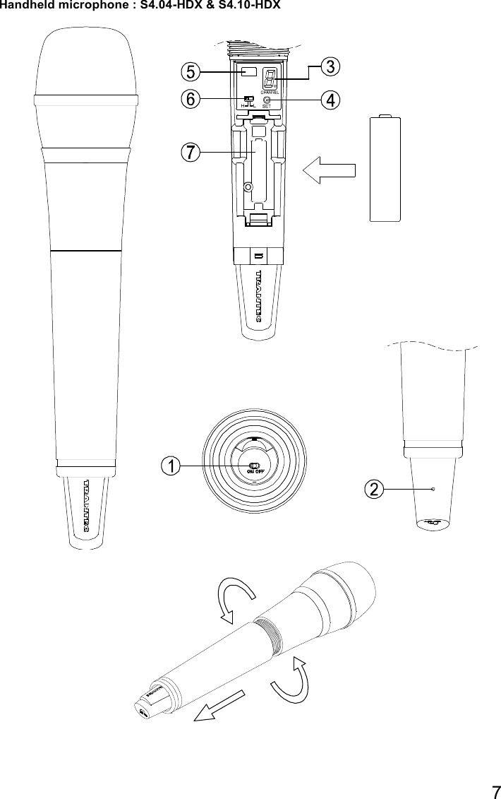 7  Handheld microphone : S4.04-HDX &amp; S4.10-HDX   