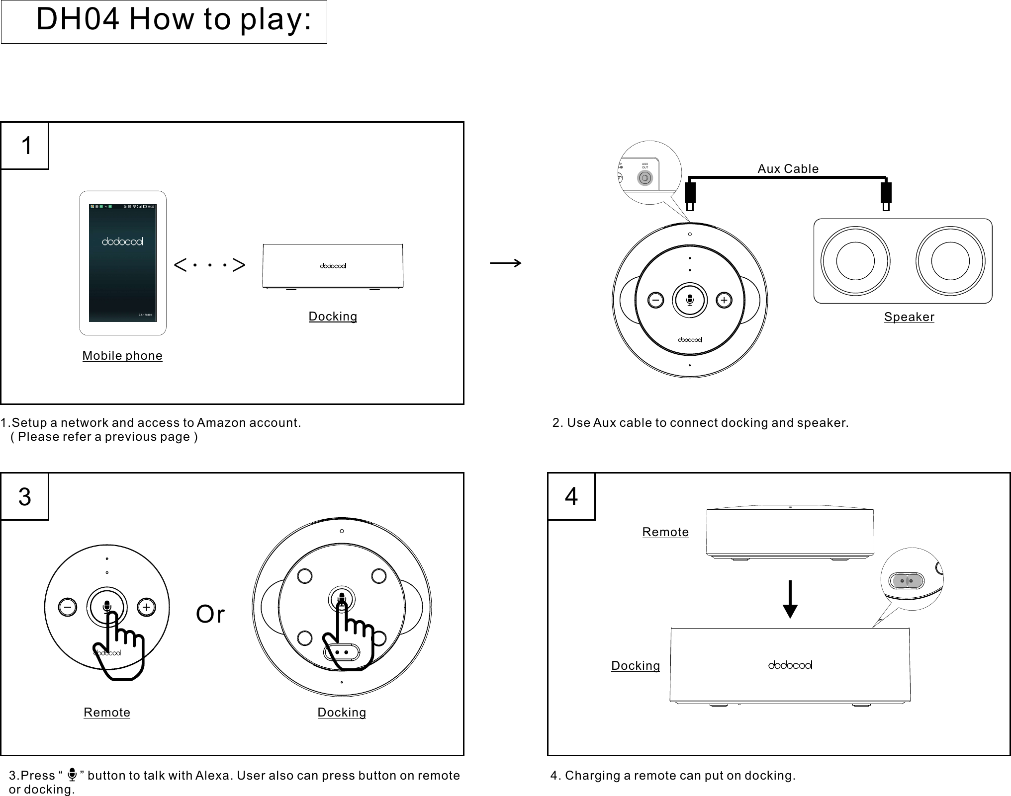 Page 2 of TOMTOP Technology DH04R Amazon Music Box with Voice Remote Controller User Manual DH04 FLOW