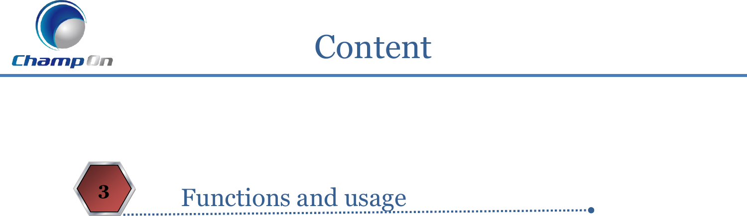 Content 3  Functions and usage 