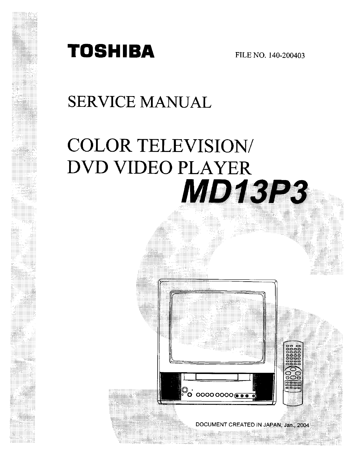 Toshiba Tv Vcr Or Dvd Combo Manual L