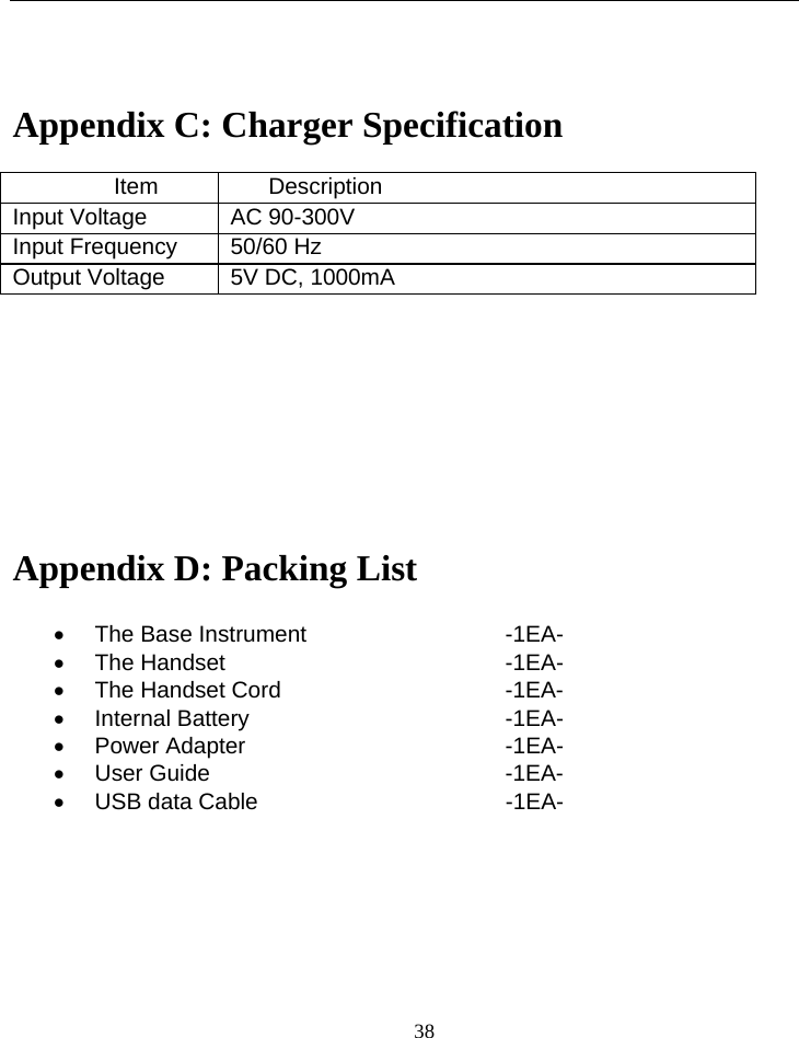 Page 38 of TOZED TECHNOLOGIES ZLTS500 CDMA Fixed wireless telephone User Manual 