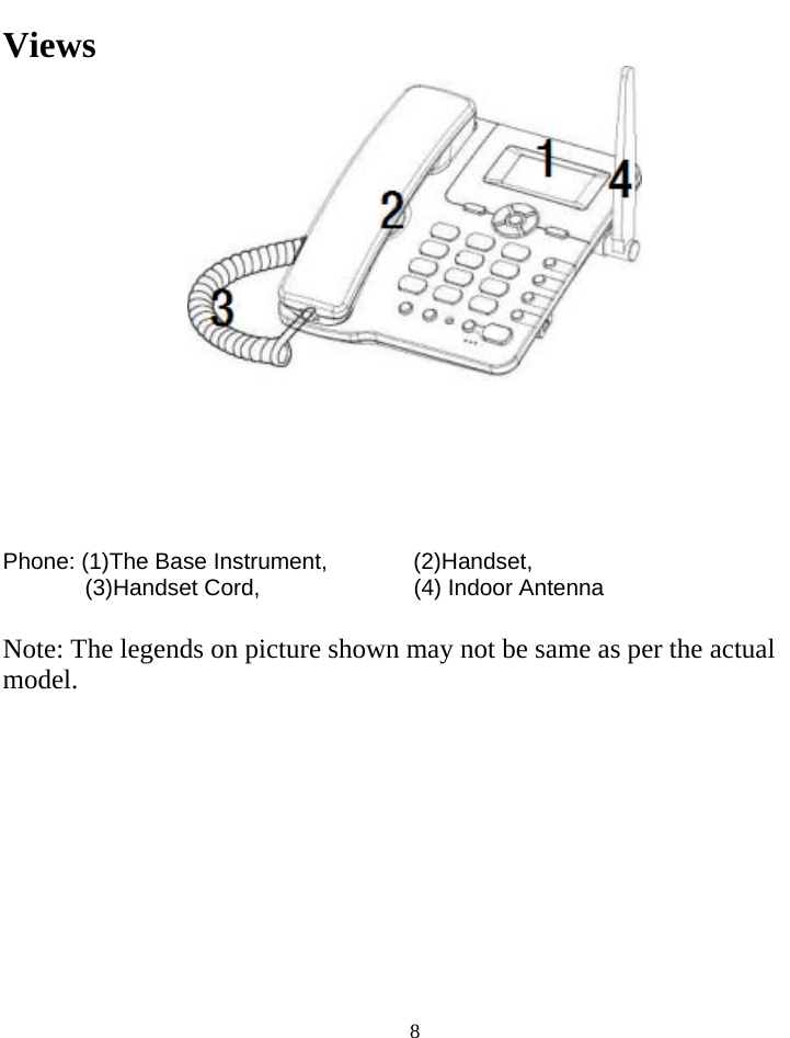 Page 8 of TOZED TECHNOLOGIES ZLTS500 CDMA Fixed wireless telephone User Manual 