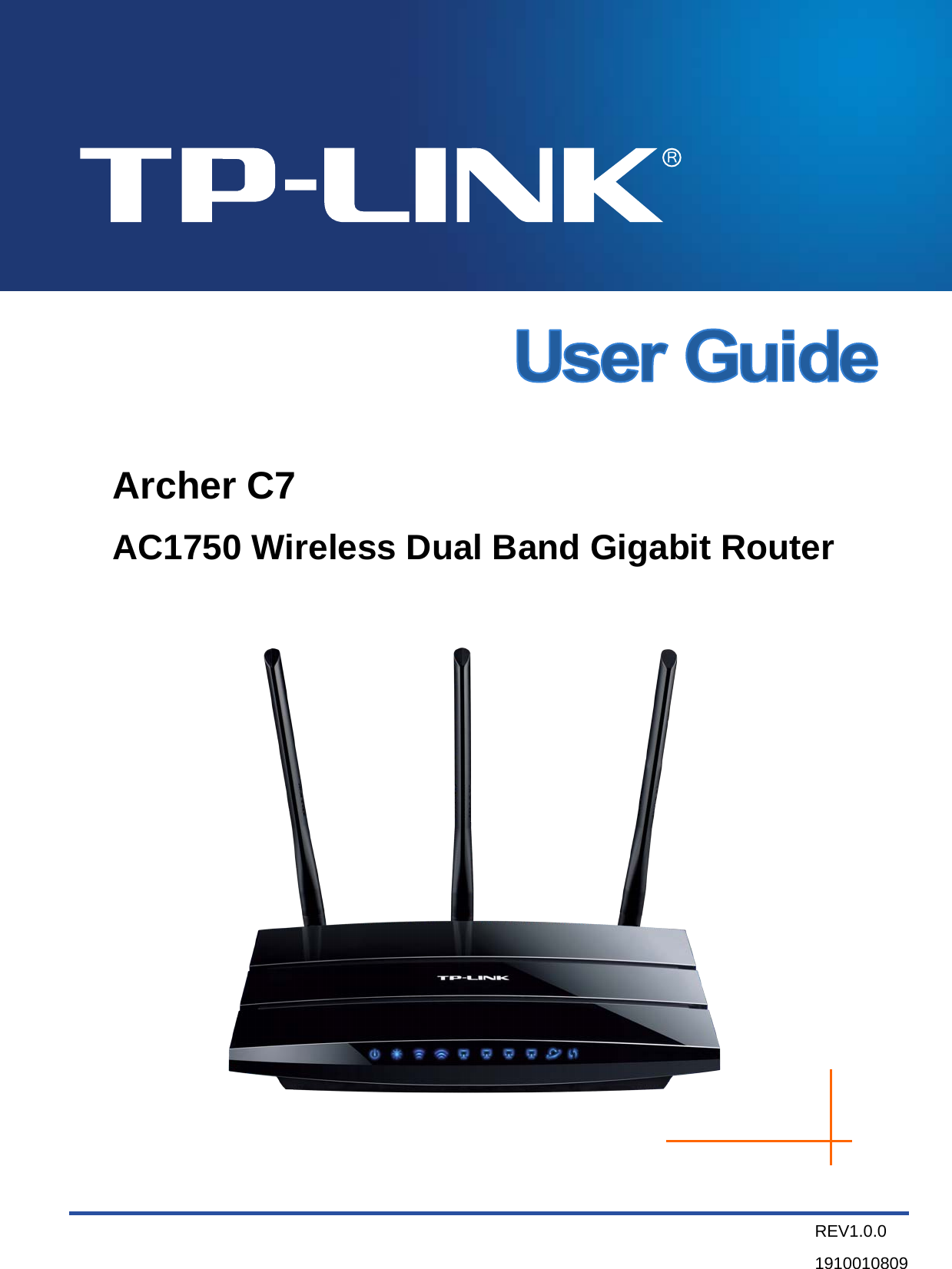      Archer C7 AC1750 Wireless Dual Band Gigabit Router   REV1.0.0 1910010809 