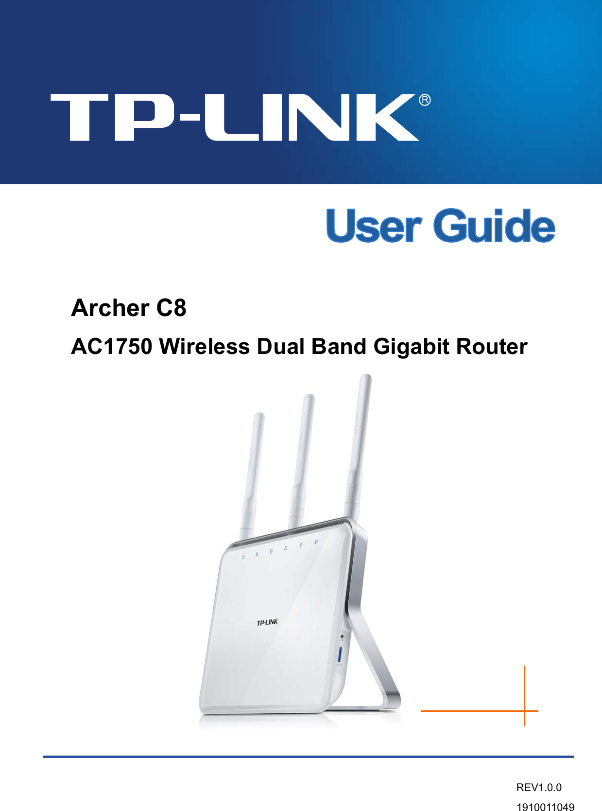       Archer C8 AC1750 Wireless Dual Band Gigabit Router  REV1.0.0 1910011049 