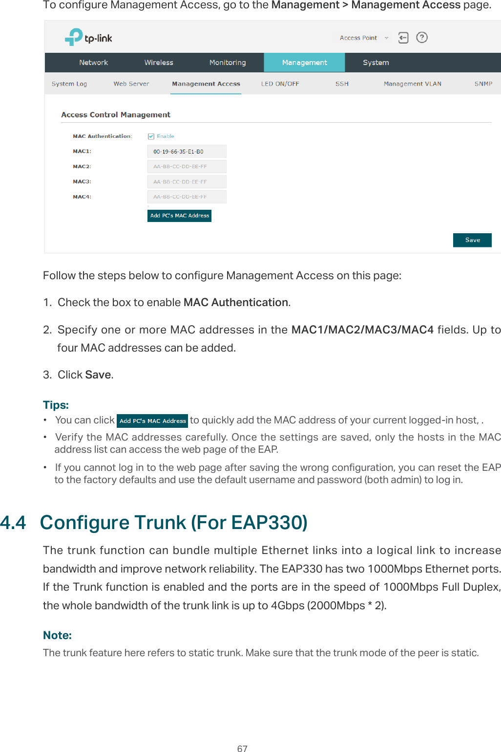 Page 71 of TP Link Technologies EAP115V4 300Mbps Wireless N Ceiling Mount Access Point User Manual EAP115