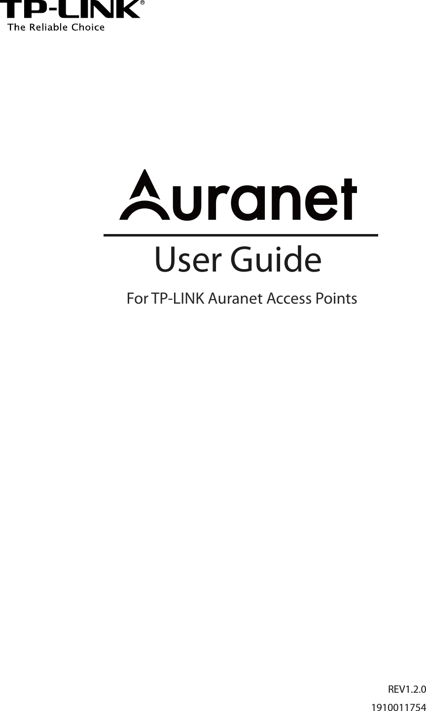             REV1.2.0 1910011754  User Guide For TP-LINK Auranet Access Points 