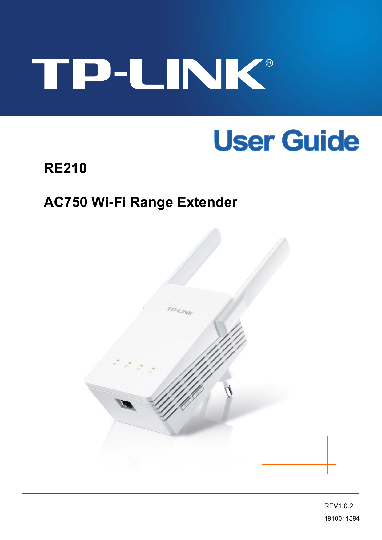   RE210 AC750 Wi-Fi Range Extender REV1.0.2 1910011394   