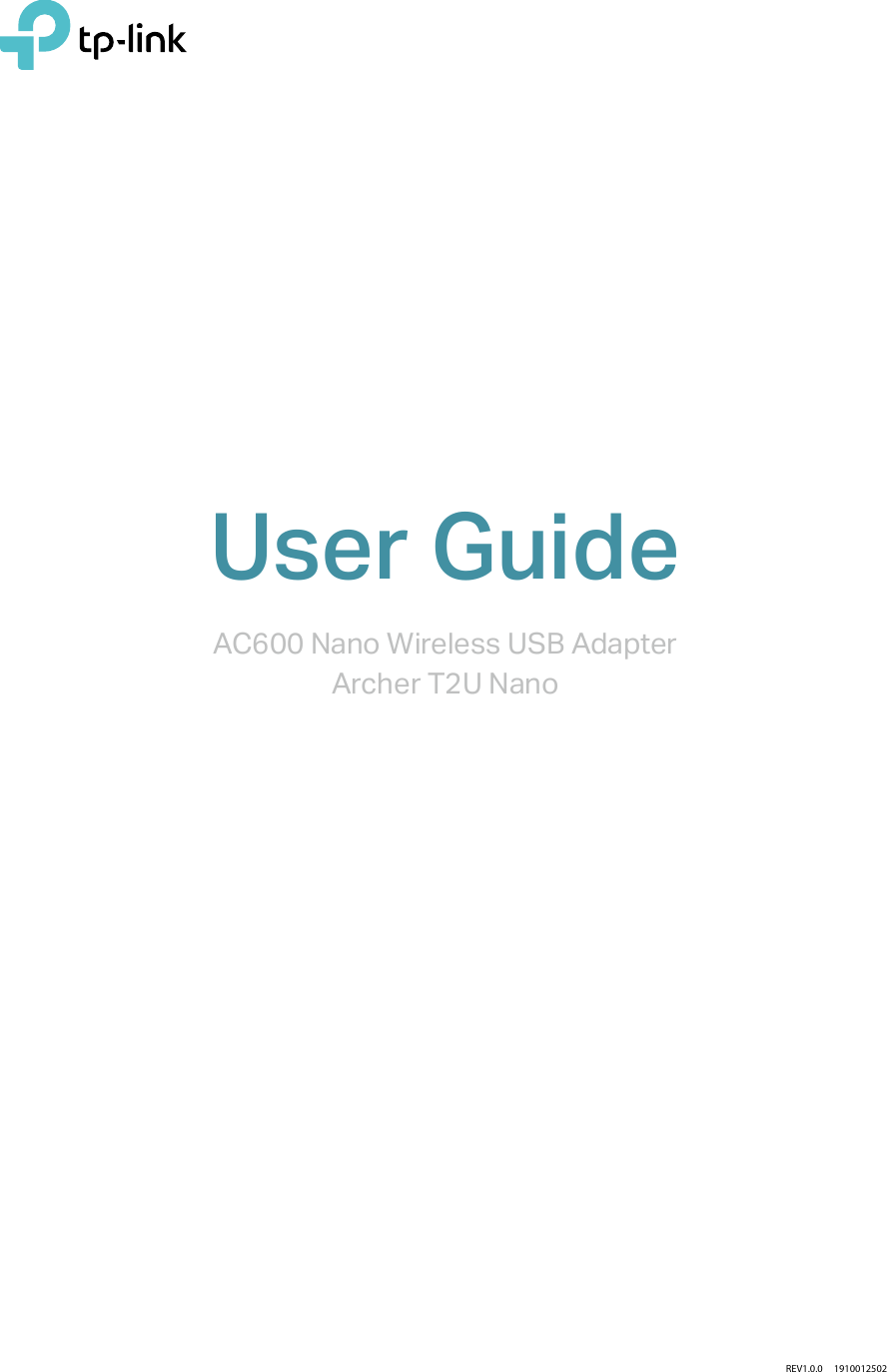 Page 1 of TP Link Technologies T2UNANO AC600 Nano Wireless USB Adapter User Manual 14  Users Manual