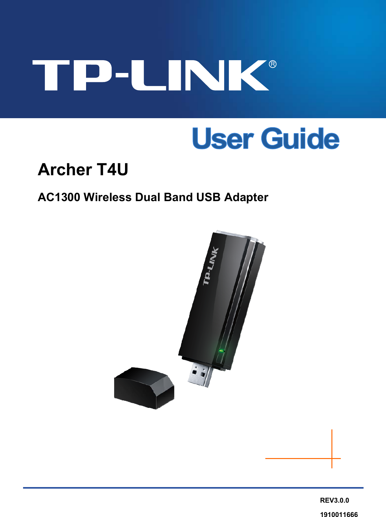   Archer T4U AC1300 Wireless Dual Band USB Adapter  REV3.0.0 1910011666 