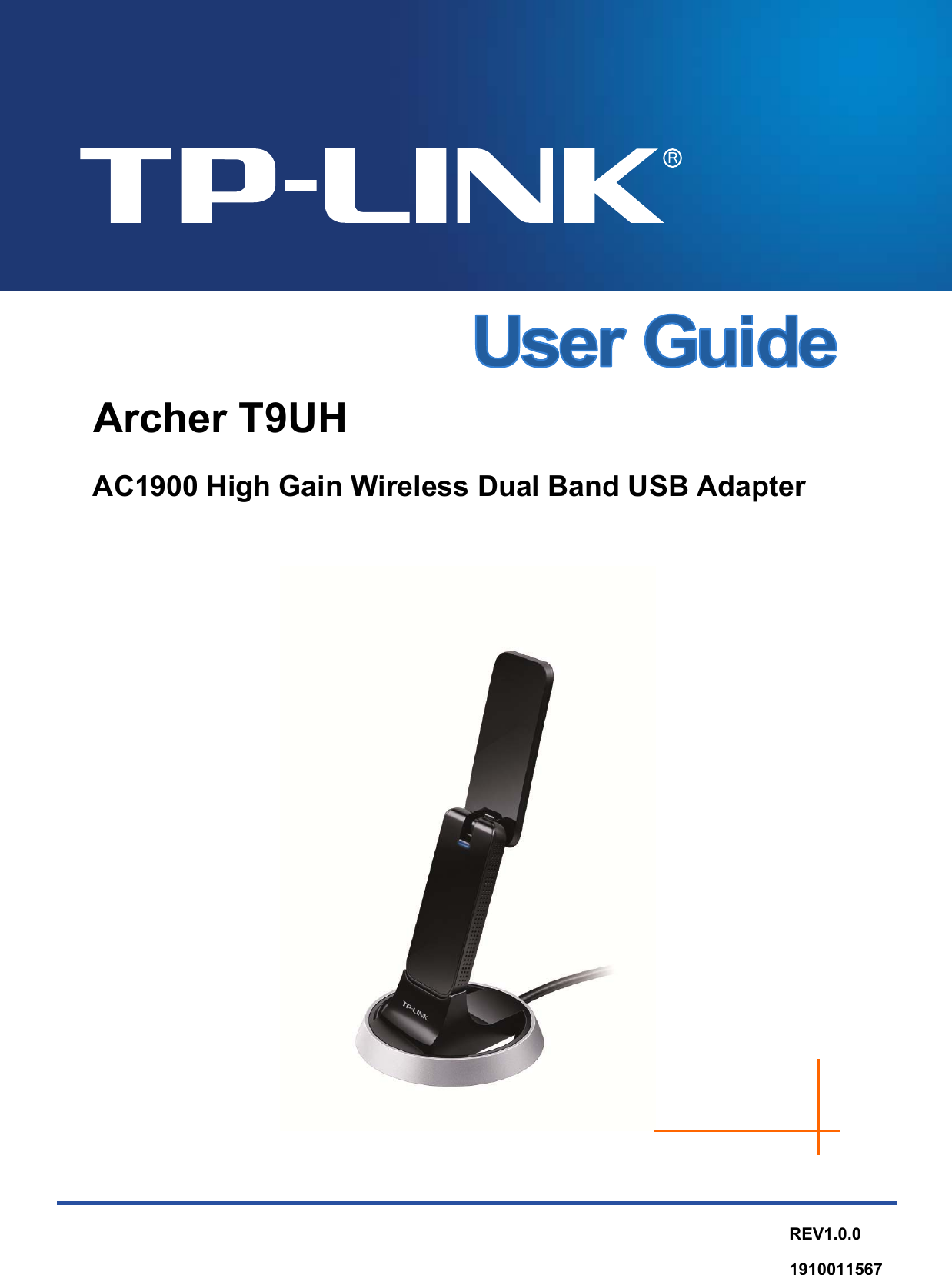   Archer T9UH AC1900 High Gain Wireless Dual Band USB Adapter  REV1.0.0 1910011567 
