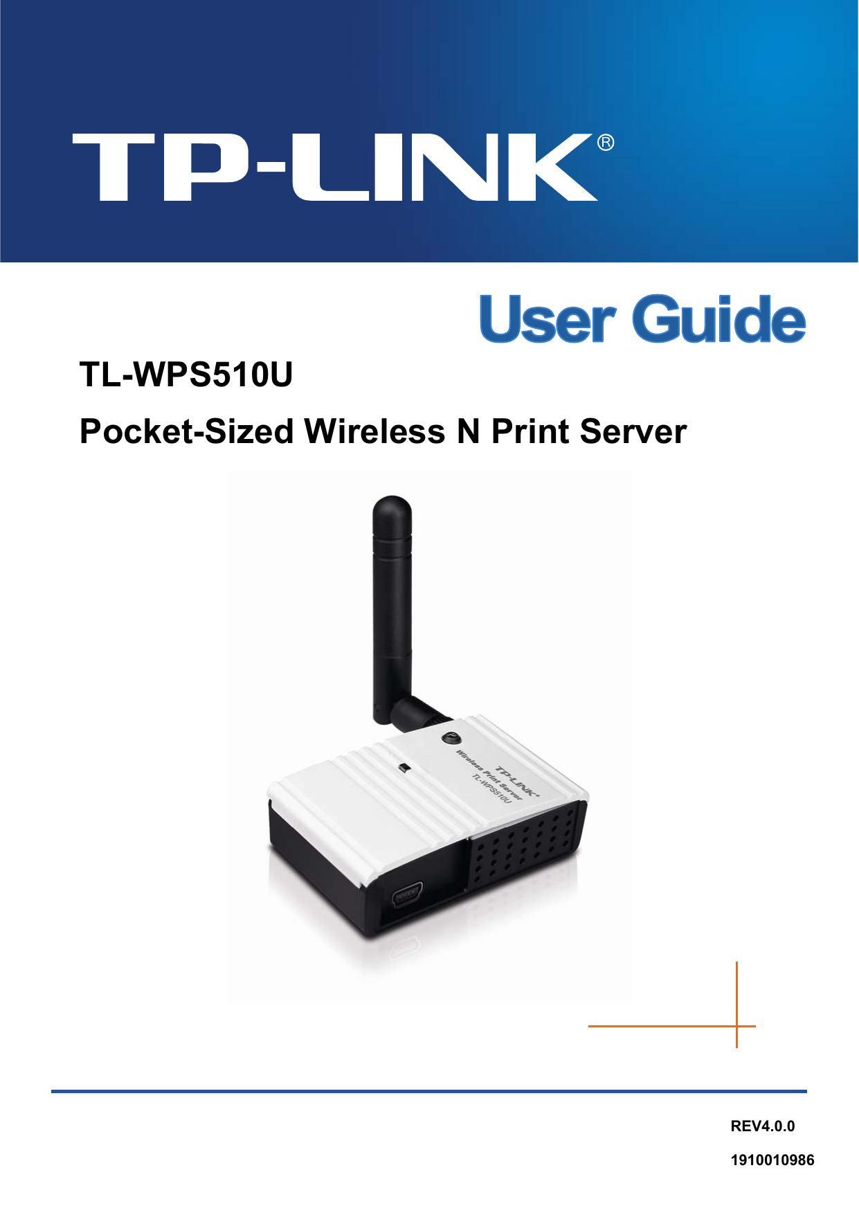   TL-WPS510U Pocket-Sized Wireless N Print Server REV4.0.0 1910010986  