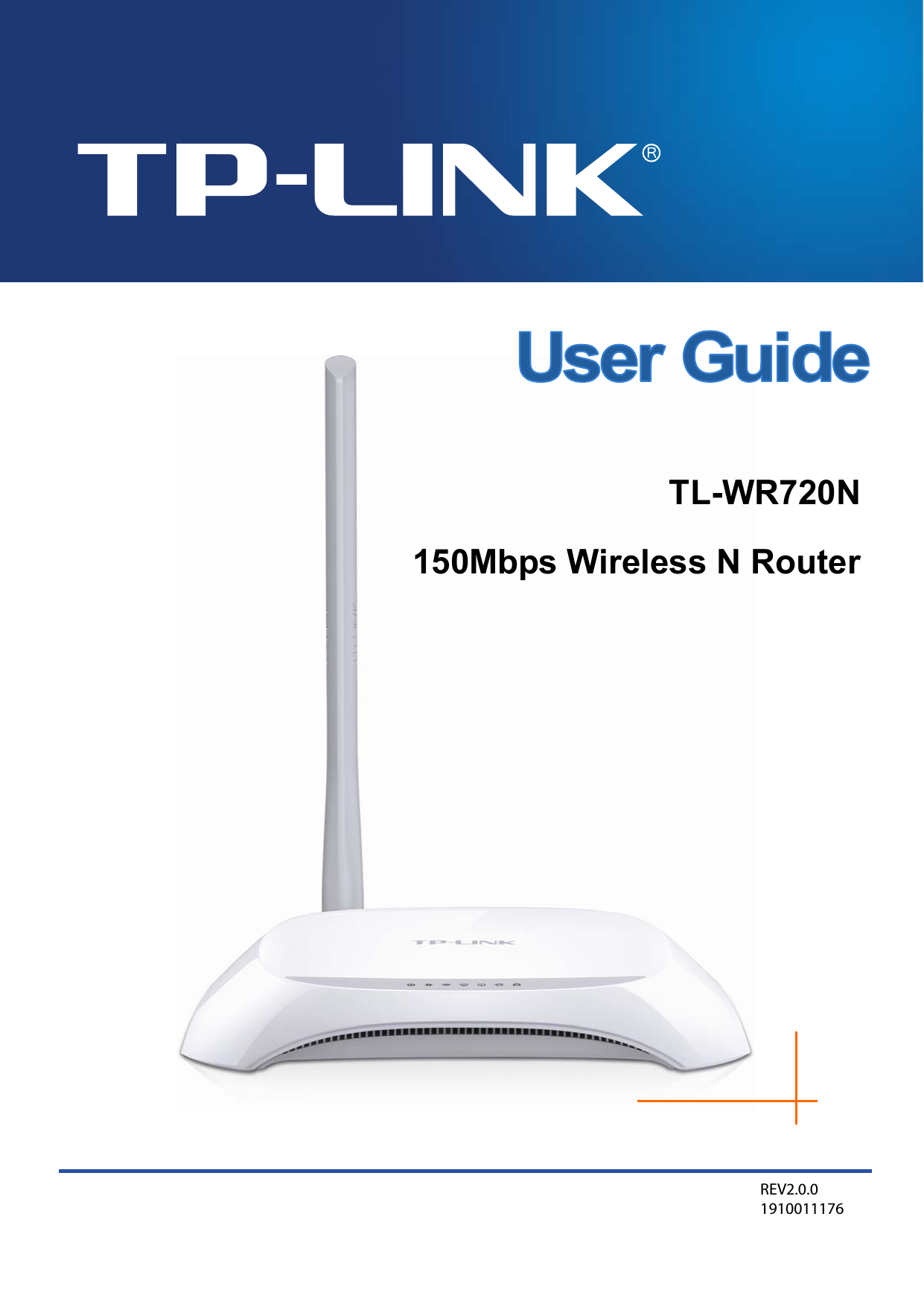    TL-WR720N 150Mbps Wireless N Router     REV2.0.0 1910011176 