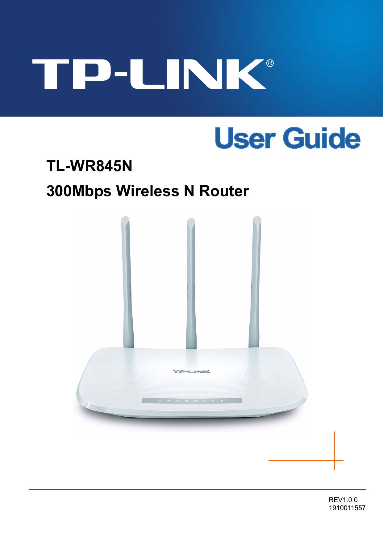   TL-WR845N 300Mbps Wireless N Router   REV1.0.0 1910011557    