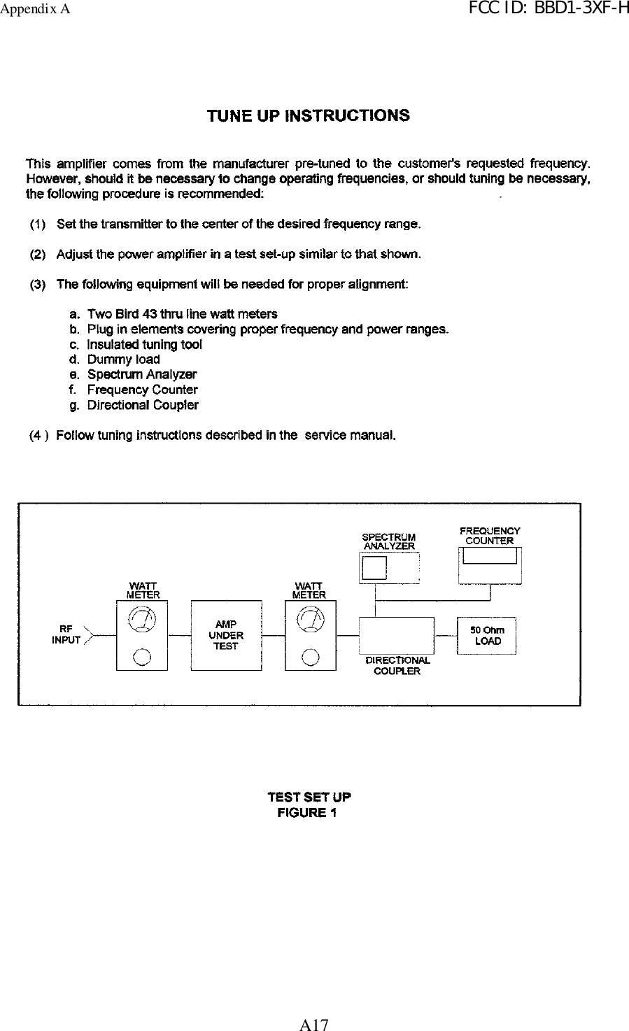 Appendix A FCC ID: BBD1-3XF-HA17