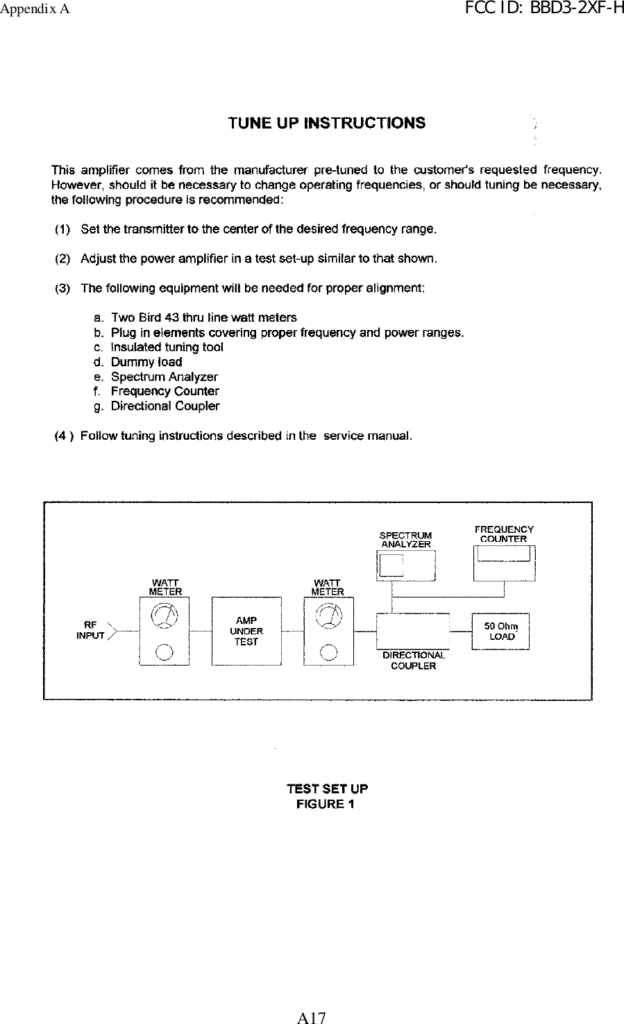 Appendix A FCC ID: BBD3-2XF-HA17