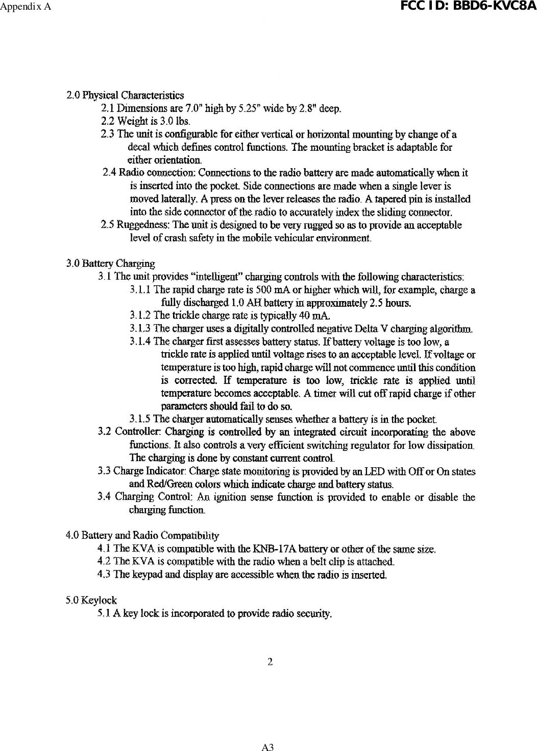 Appendix A FCC ID: BBD6-KVC8AA3