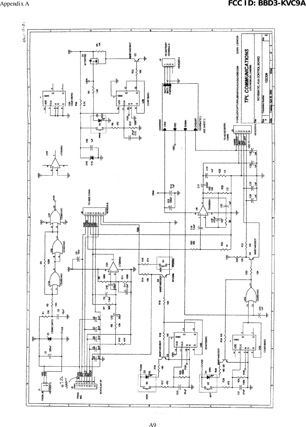 Appendix A FCC ID: BBD3-KVC9AA9