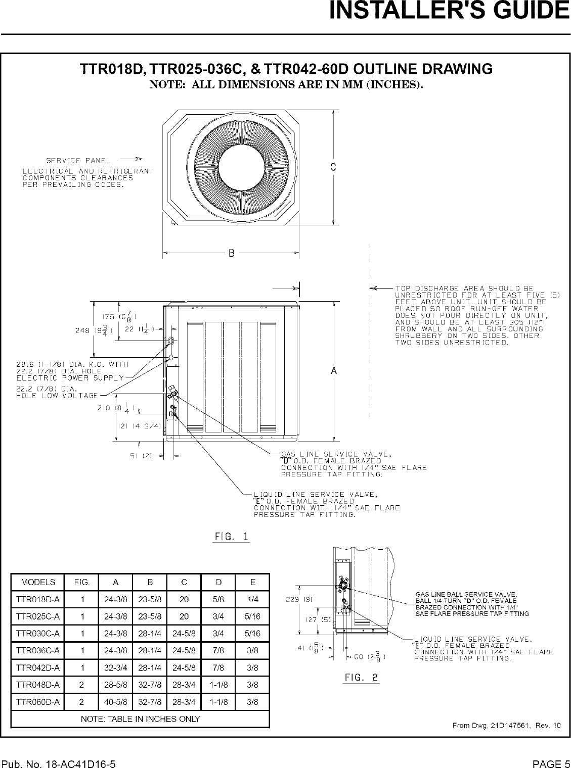 Page 5 of 8 - TRANE  Air Conditioner/heat Pump(outside Unit) Manual L0801787