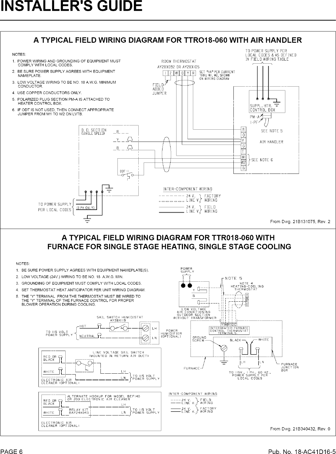 TRANE Air Conditioner/heat Pump(outside Unit) Manual L0801787