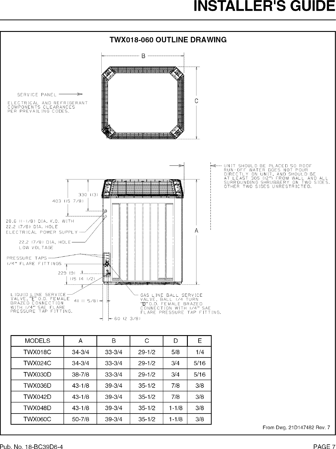 Page 7 of 8 - TRANE  Air Conditioner/heat Pump(outside Unit) Manual L0802054