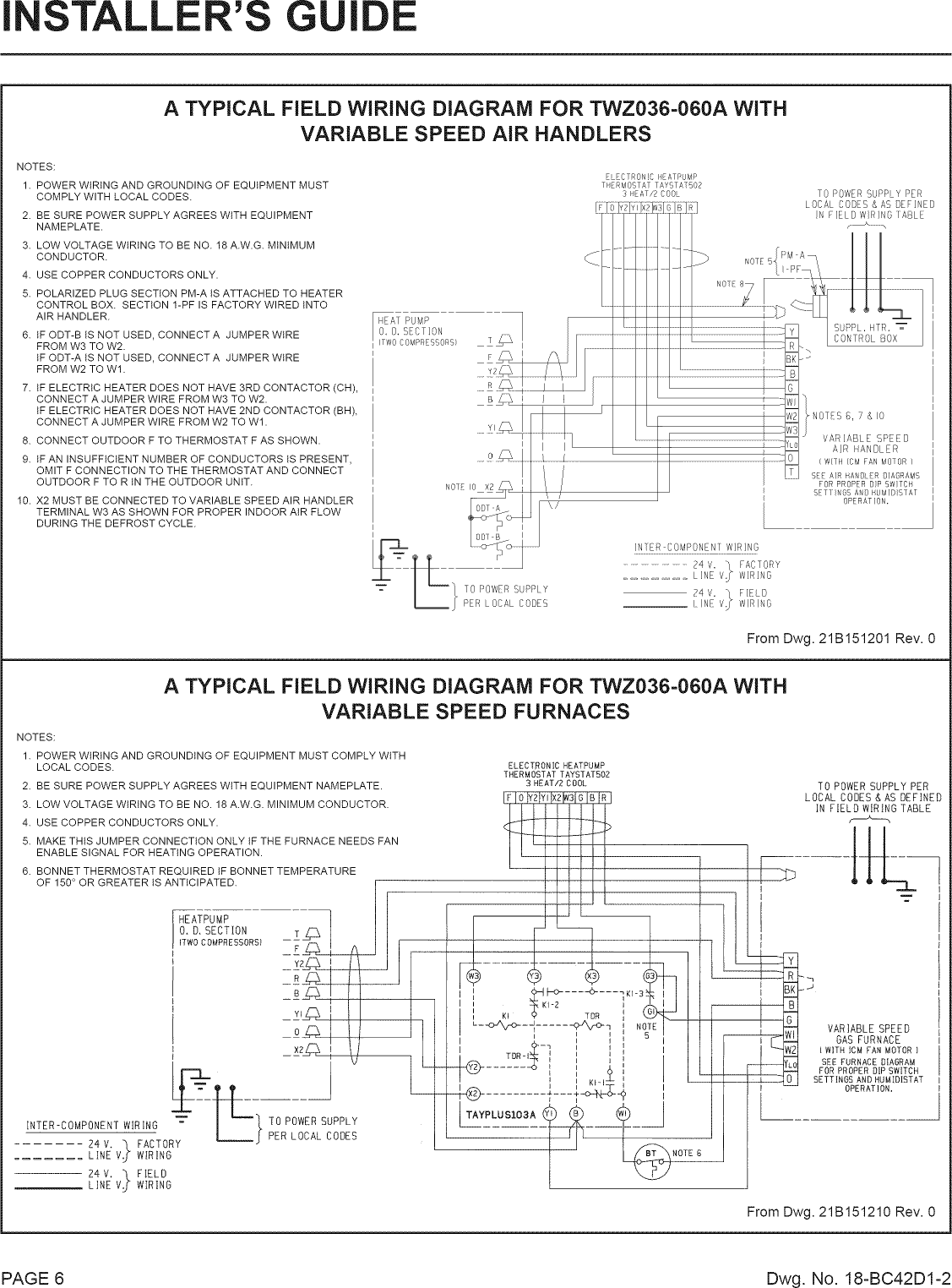 Page 6 of 8 - TRANE  Air Conditioner/heat Pump(outside Unit) Manual L0810502