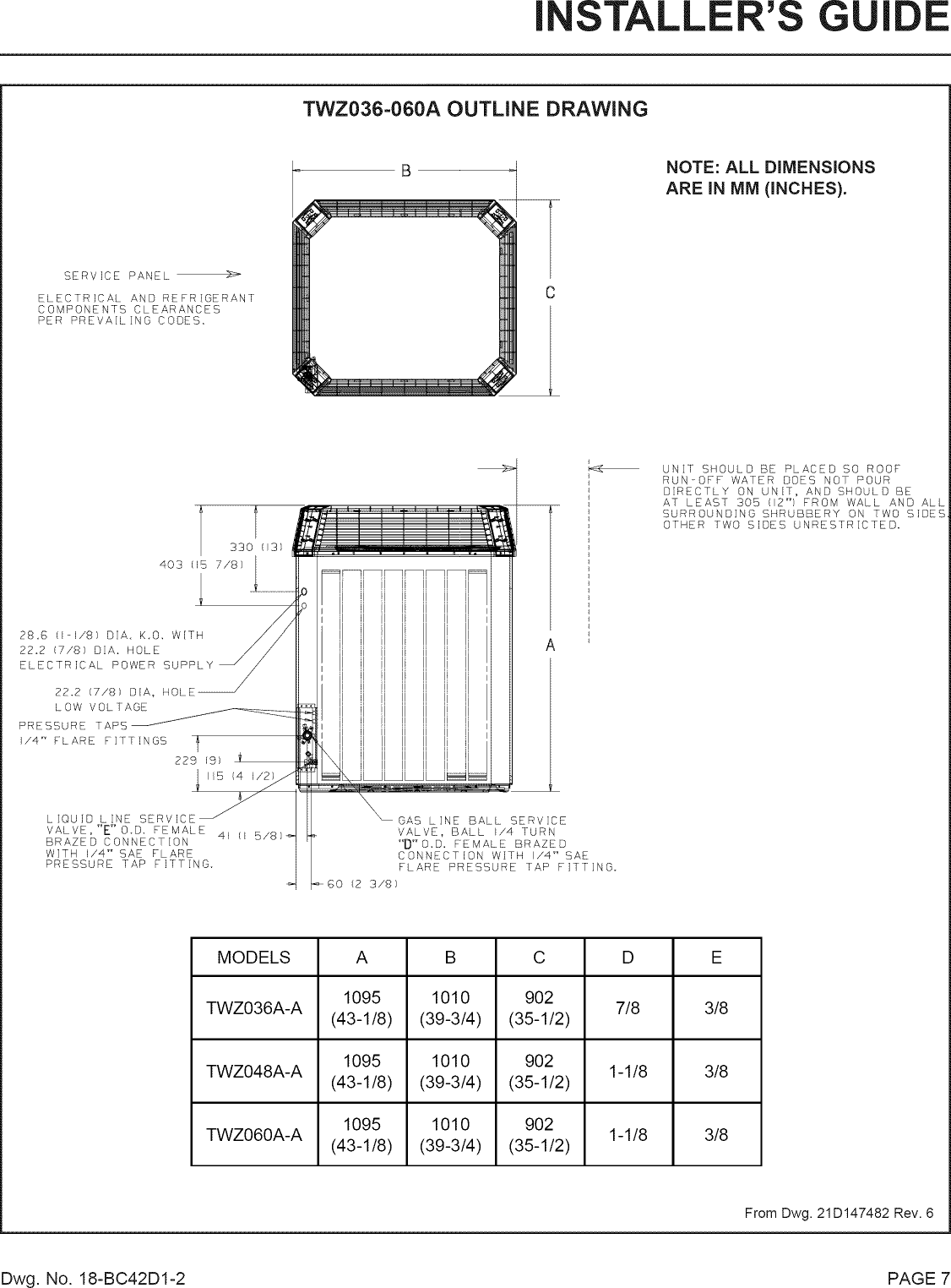 Page 7 of 8 - TRANE  Air Conditioner/heat Pump(outside Unit) Manual L0810502