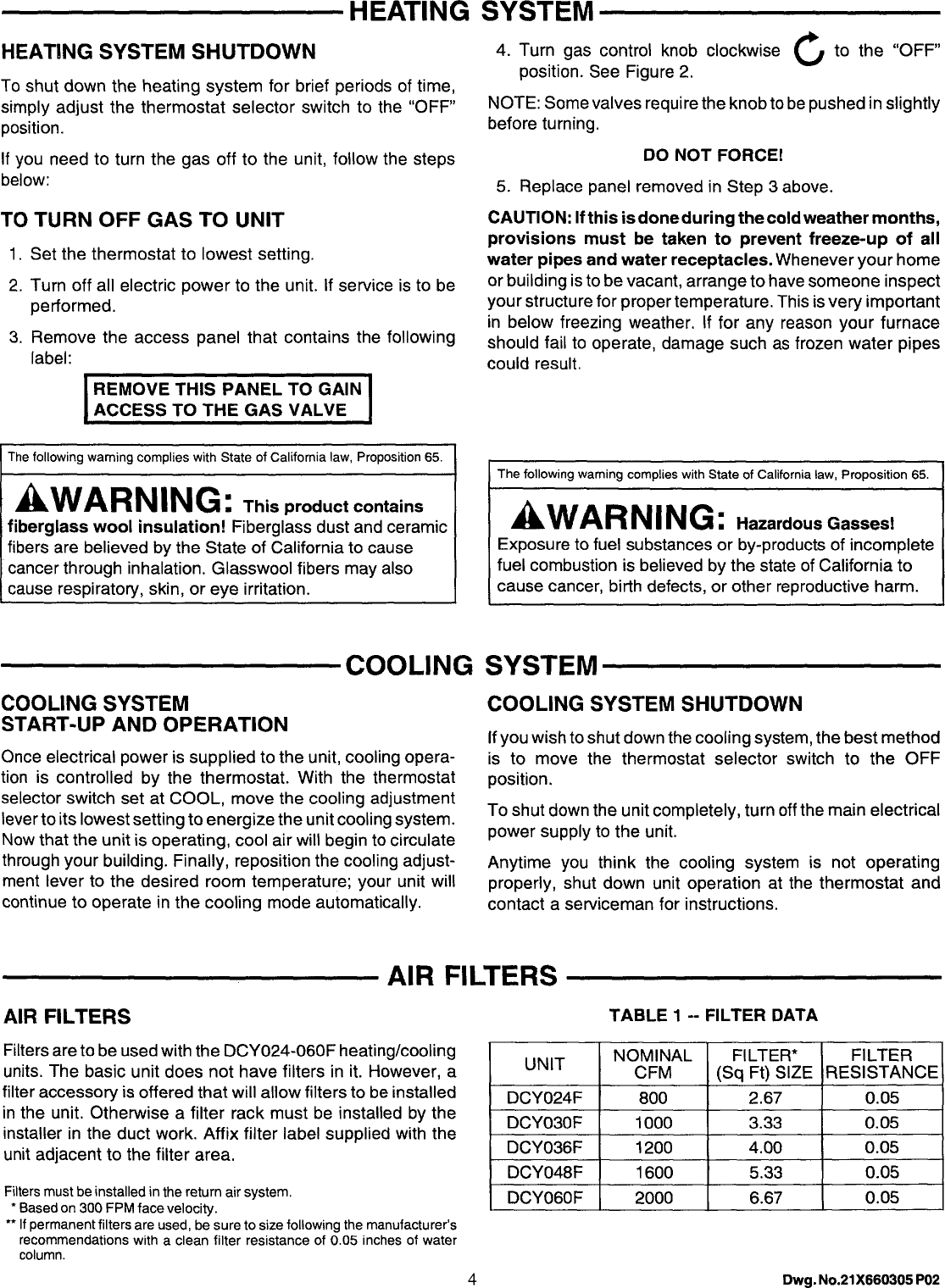 Page 4 of 8 - TRANE  Package Units(both Units Combined) Manual L0903062